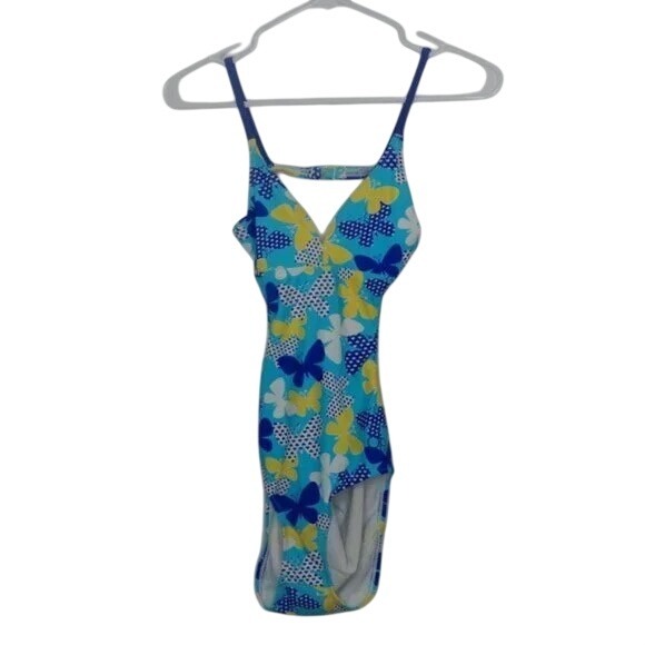 Royal Crew Other - Royal‎ Crew One Piece Swimsuit Butterfly Print Blue Yellow XL